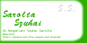 sarolta szuhai business card